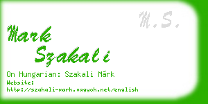 mark szakali business card
